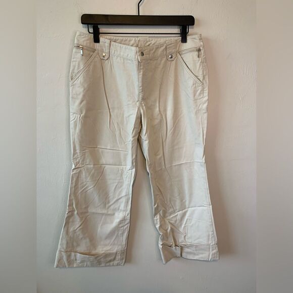 Banana Republic tan Dungarees/Capris  size 8 - Picture 1 of 9